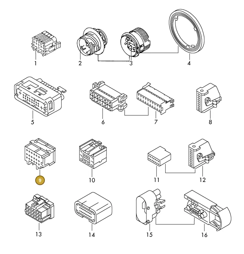 6Q0937714A — Audi 1J0 platform diagram 198971950, position 9