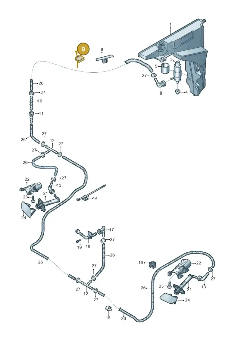 6Q0971848F — Audi A6 2.0 (2018-) diagram 430955040, position 9