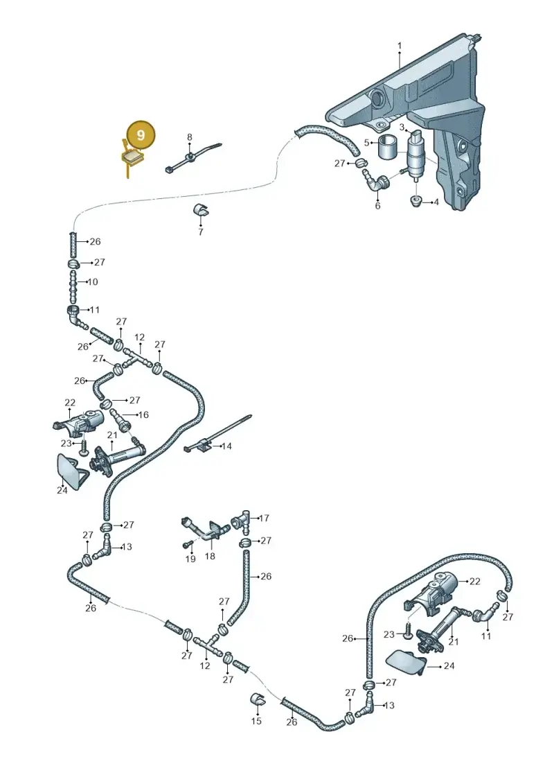 6Q0971848F — Audi A7 Sportback (2018-) diagram 435955300, position 9