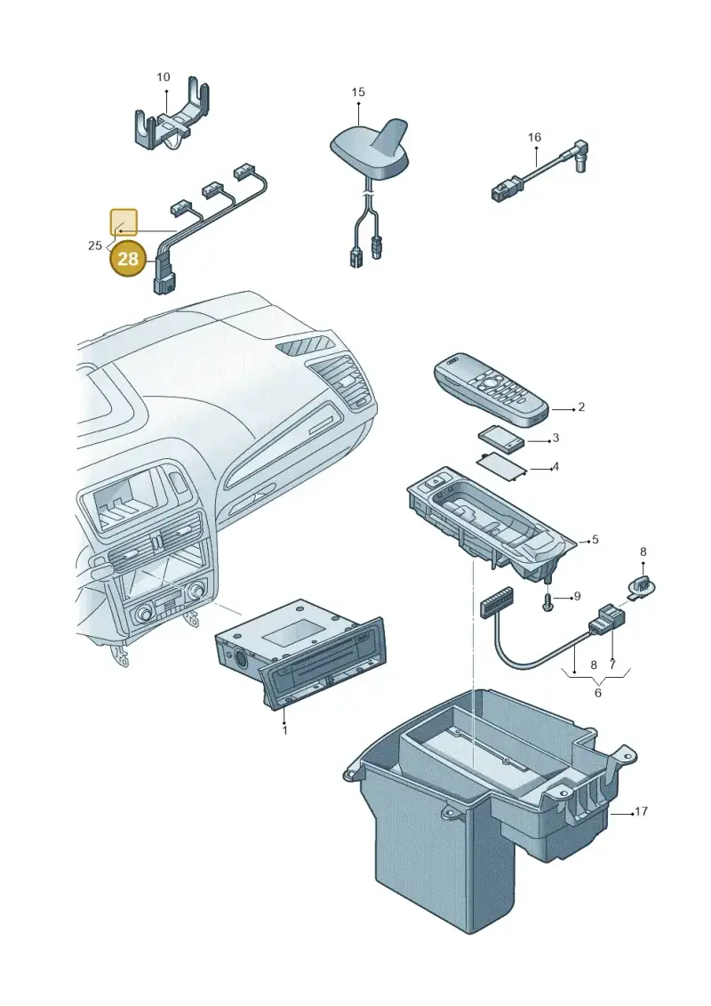 6Q0972716B — Audi Q5 qu. 2.0 (2009-2018) diagram 647035500, position 28