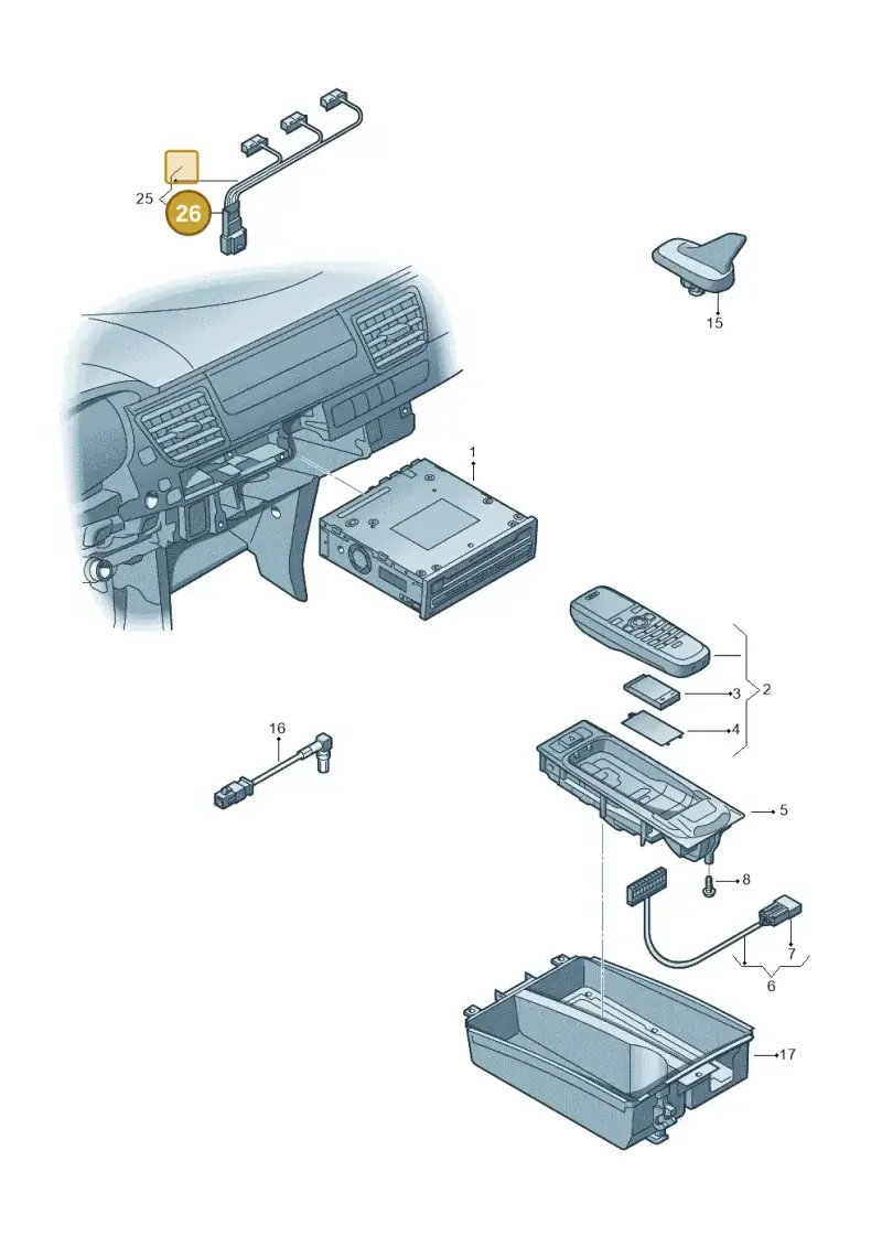 6Q0972716B — Audi A8L qu. 3.0 TDI (2009-2014) diagram 696035500, position 26