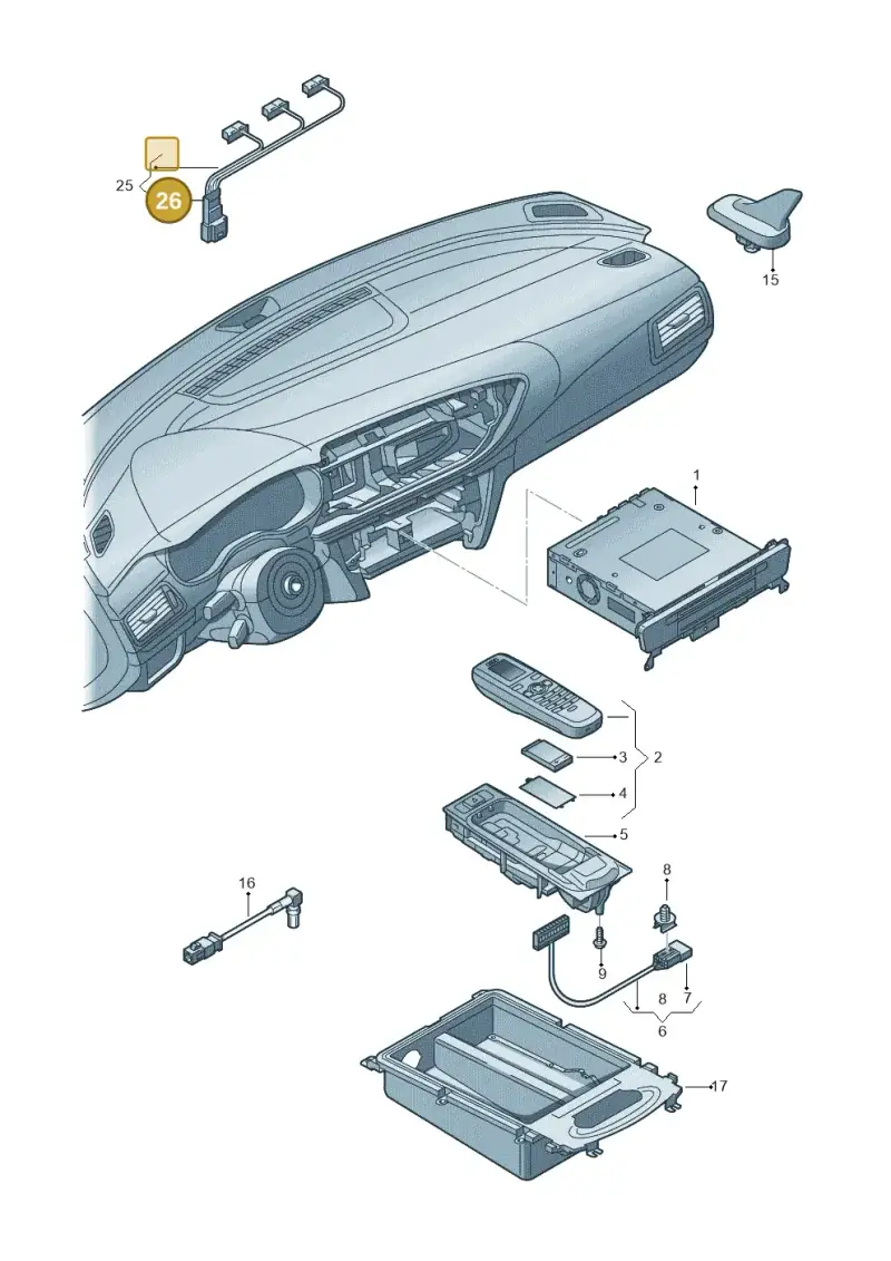6Q0972716B — Audi RS6 Avant (2013-2018) diagram 711035500, position 26