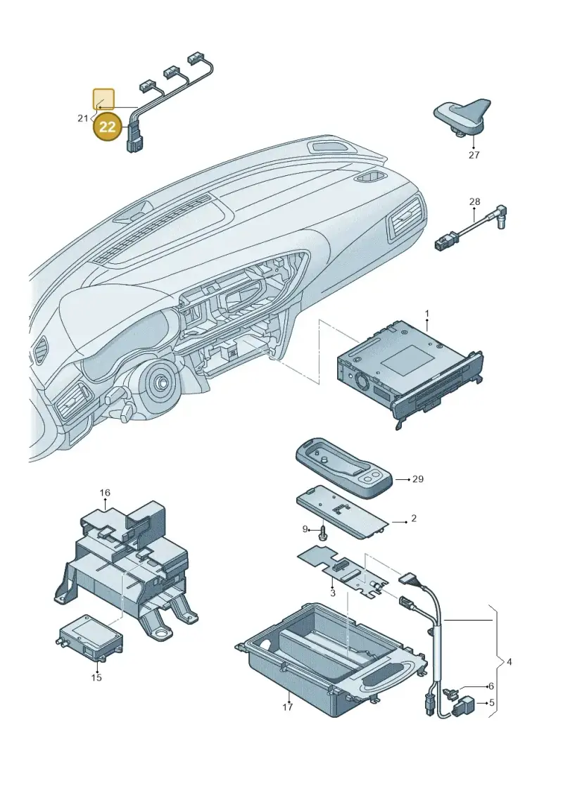 6Q0972716B — Audi A7 Sportback (2010-2015) diagram 711035550, position 22