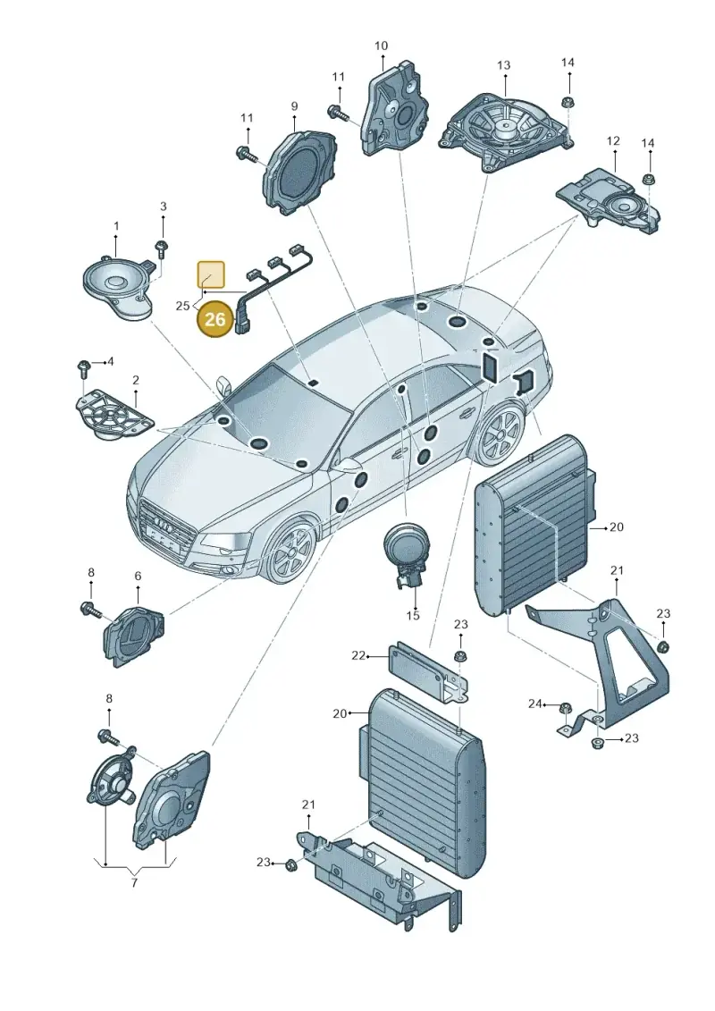 6Q0972716B — Audi A8L qu. 3.0 TDI (2013-2018) diagram 771035350, position 26