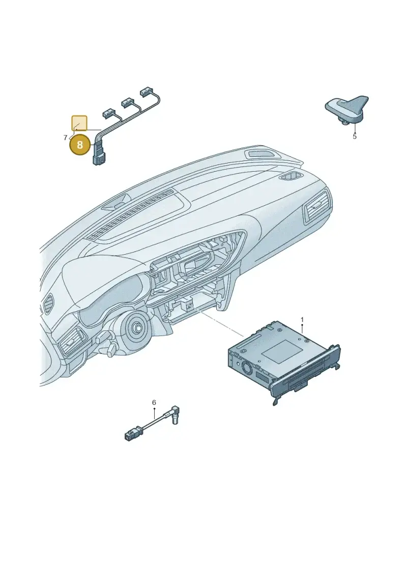 6Q0972716B — Audi A7 Sportback (2014-2018) diagram 788035500, position 8