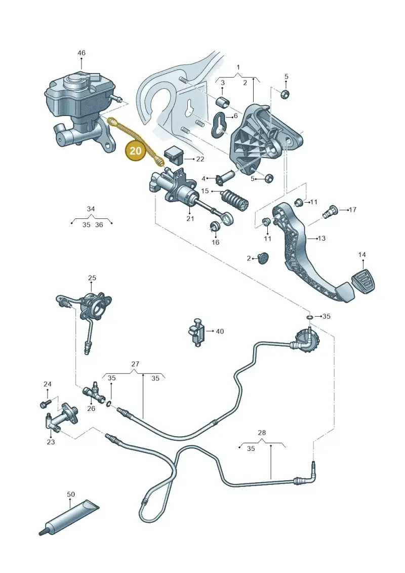 6Q1721453B — Audi A1 Sportback (2014-2018) diagram 792721250, position 20