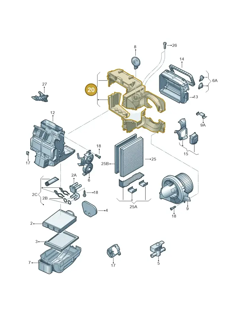 6Q1819007 — Audi A2 (2000-2005) diagram 248819250, position 20