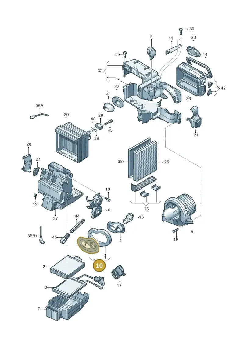 6Q1819750 — Audi A1 Sportback (2010-2015) diagram 253820100, position 10