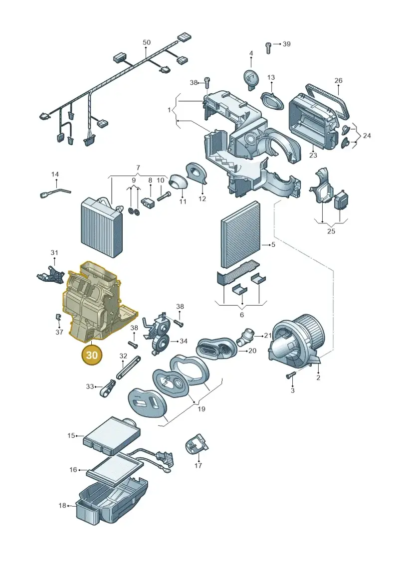 6Q2819351A — Audi A1 Sportback (2014-2018) diagram 773820100, position 30