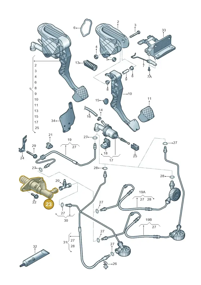 6QE721261 — Audi A3/S3/quattro (2005-2007) diagram 409721250, position 23