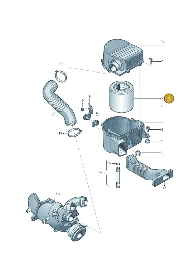 6R0129607C — Audi A1 Sportback (2010-2015) diagram 672129150, position 1