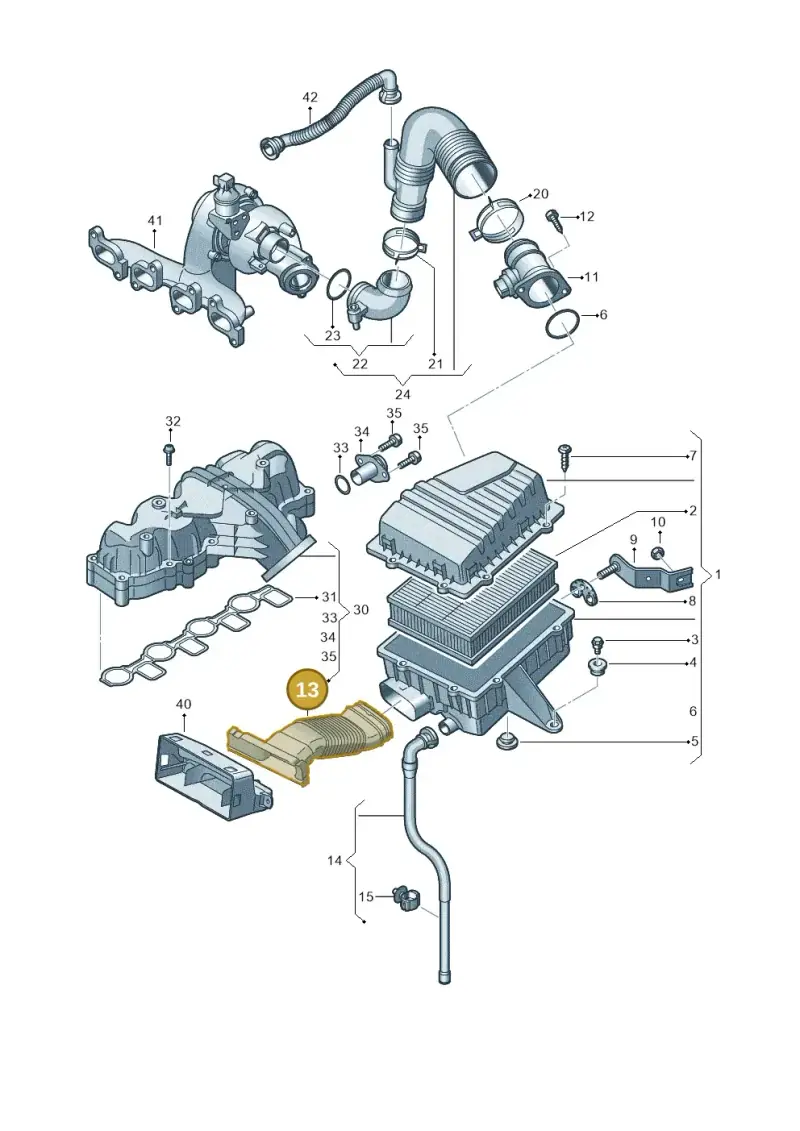 6R0129618E — Audi A1 Sportback (2010-2015) diagram 708129300, position 13