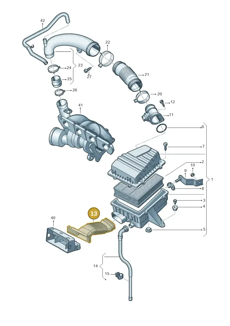 6R0129618E — Audi A1 Sportback (2010-2015) diagram 708133380, position 13