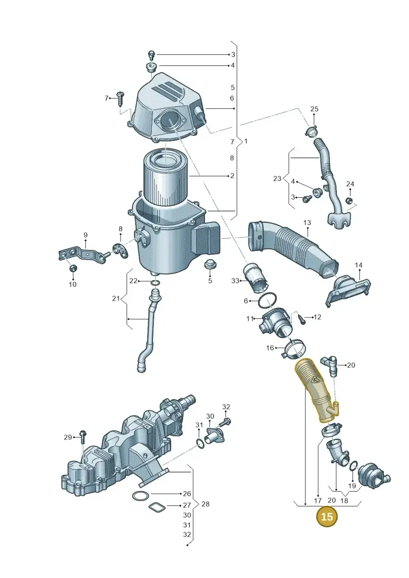 6R0129654C — Audi A1 Sportback (2010-2015) diagram 672129510, position 15