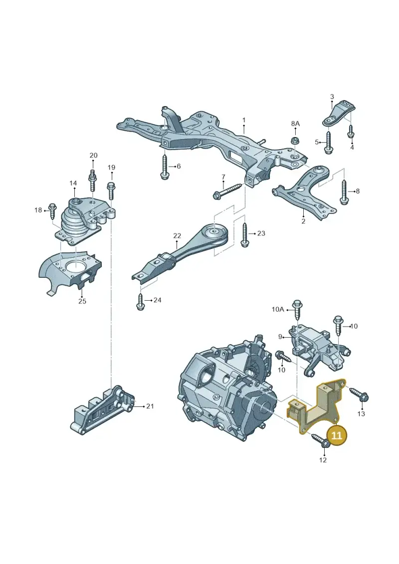 6R0199111B — Audi A1 Sportback (2010-2015) diagram 708199320, position 11