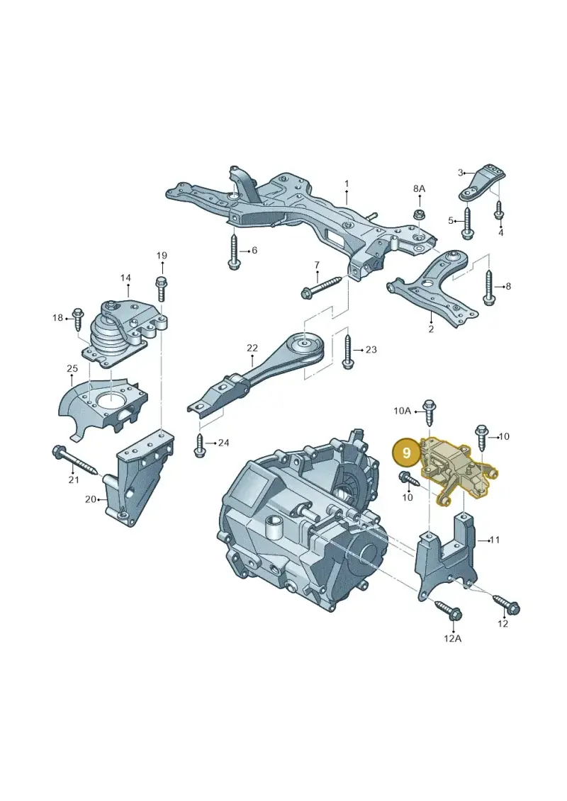6R0199555F — Audi A1 Sportback (2010-2015) diagram 708199350, position 9