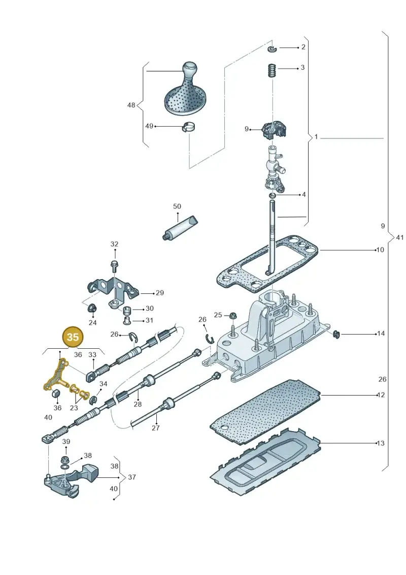 6R0711202A — Audi A1 Sportback (2014-2018) diagram 708711400, position 35