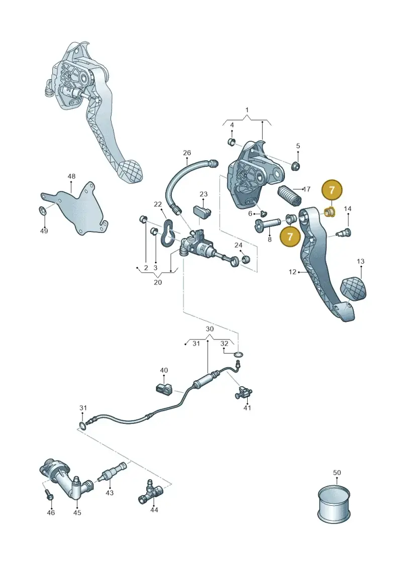 6R0721153B — Audi A1 sportback 1.0 (2018-) diagram 592721250, position 7
