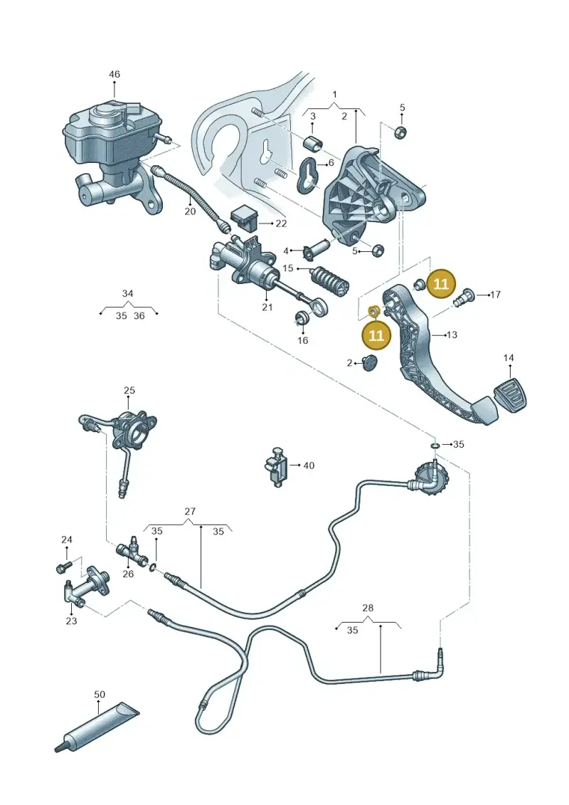 6R0721153B — Audi A1 Sportback (2014-2018) diagram 792721250, position 11