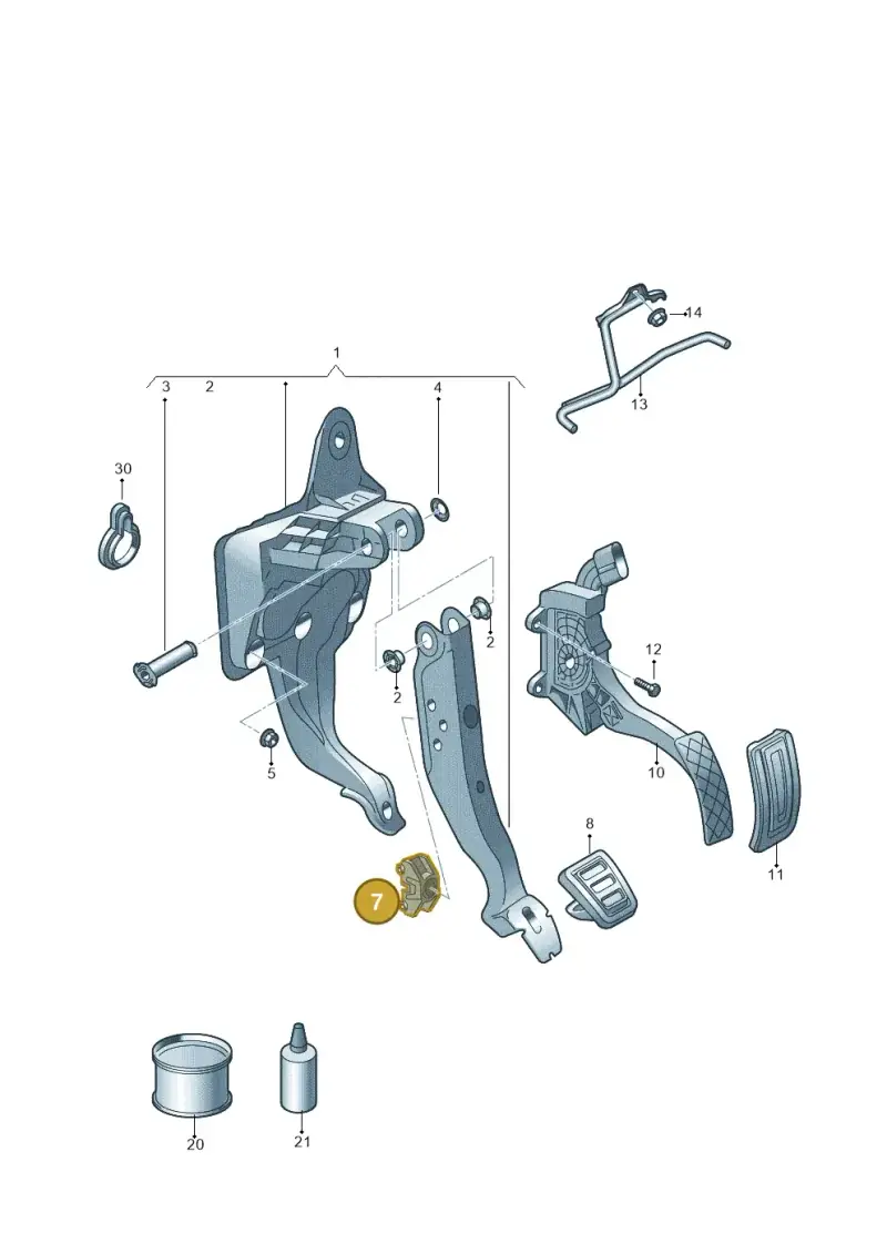6R0721165 — Audi A1 Sportback (2014-2018) diagram 792721600, position 7