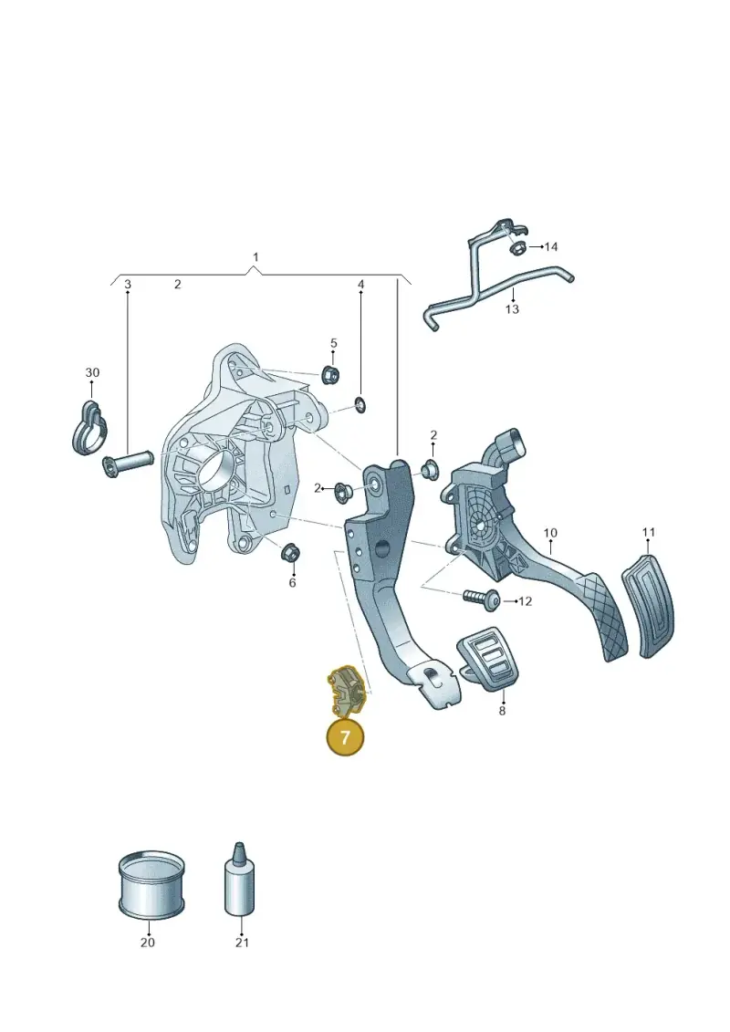6R0721165 — Audi A1 Sportback (2014-2018) diagram 792721700, position 7