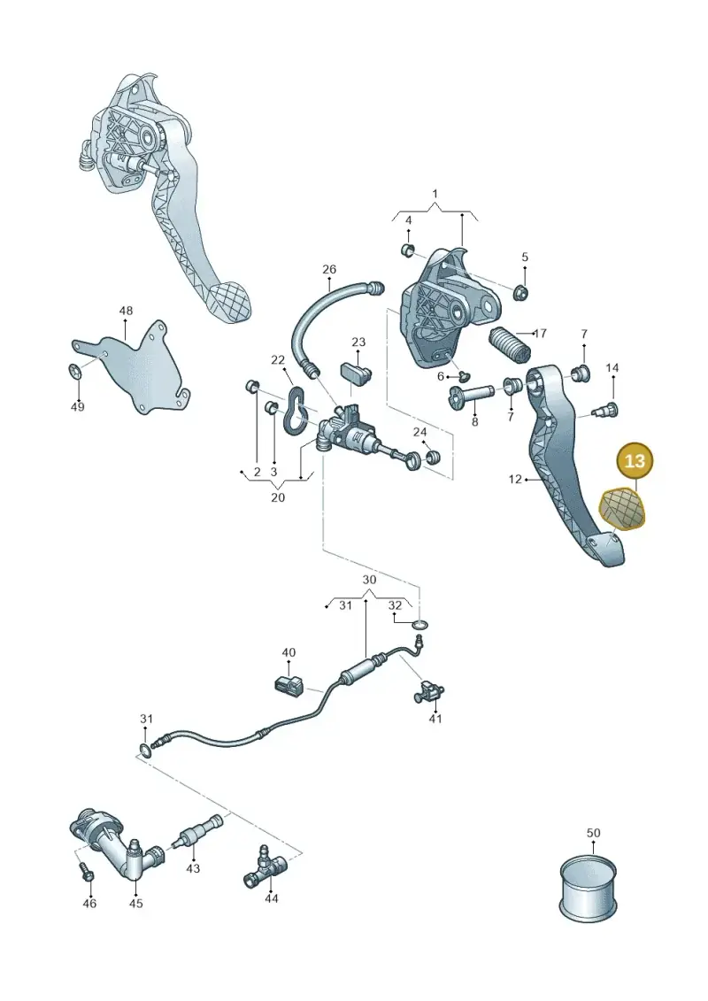 6R0721174A — Audi A1 sportback 1.0 (2018-) diagram 592721250, position 13