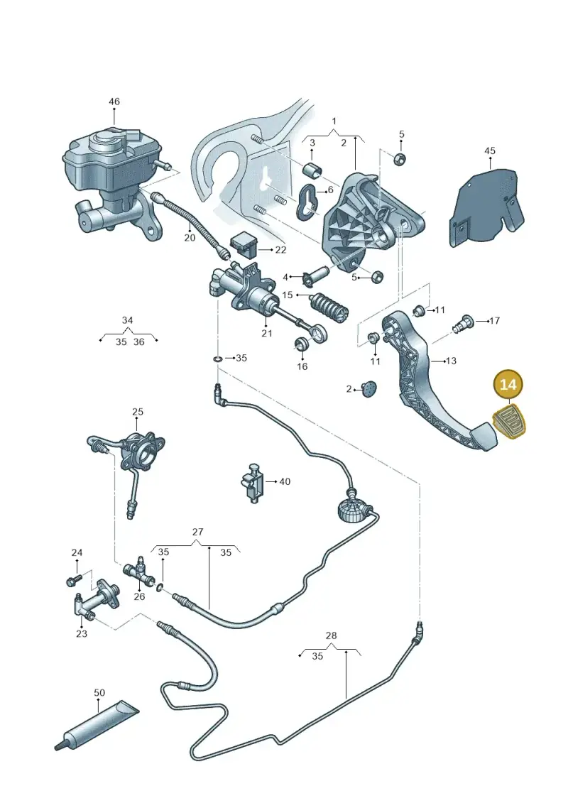 6R0721174A — Audi A1 Sportback (2014-2018) diagram 792721300, position 14