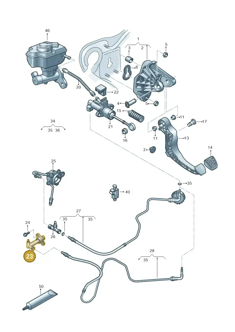 6R0721261A — Audi A1 Sportback (2014-2018) diagram 792721250, position 23