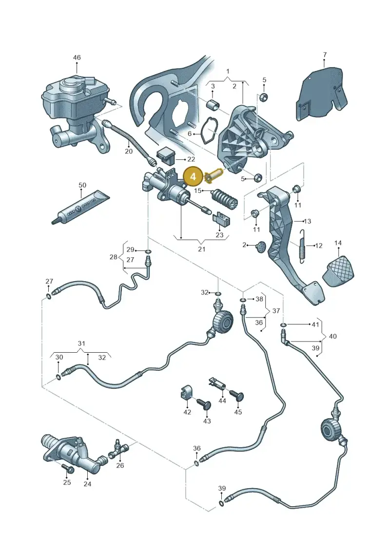 6R0721325 — Audi A1 Sportback (2010-2015) diagram 708721250, position 4