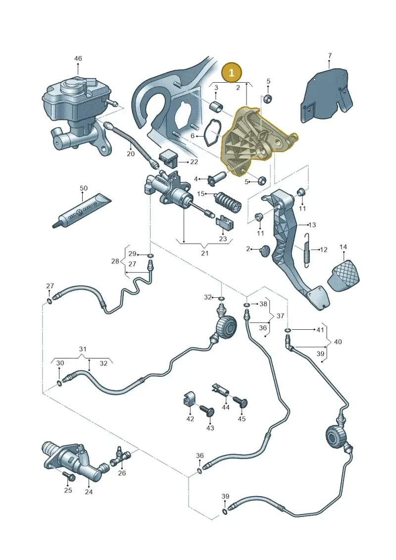6R0721373B — Audi A1 Sportback (2010-2015) diagram 708721250, position 1