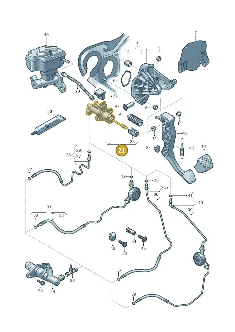 6R0721405D — Audi A1 Sportback (2010-2015) diagram 708721250, position 21