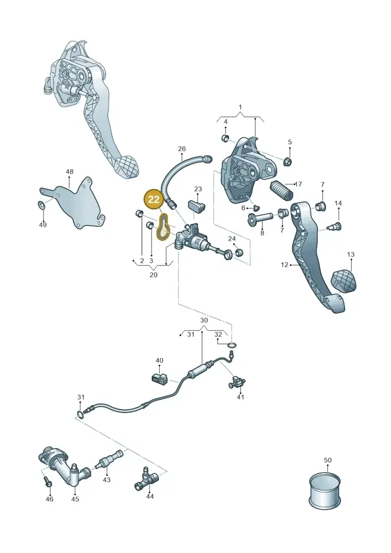 6R0721410 — Audi A1 sportback 1.0 (2018-) diagram 592721250, position 22