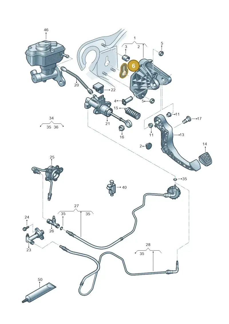 6R0721410 — Audi A1 Sportback (2014-2018) diagram 792721250, position 6
