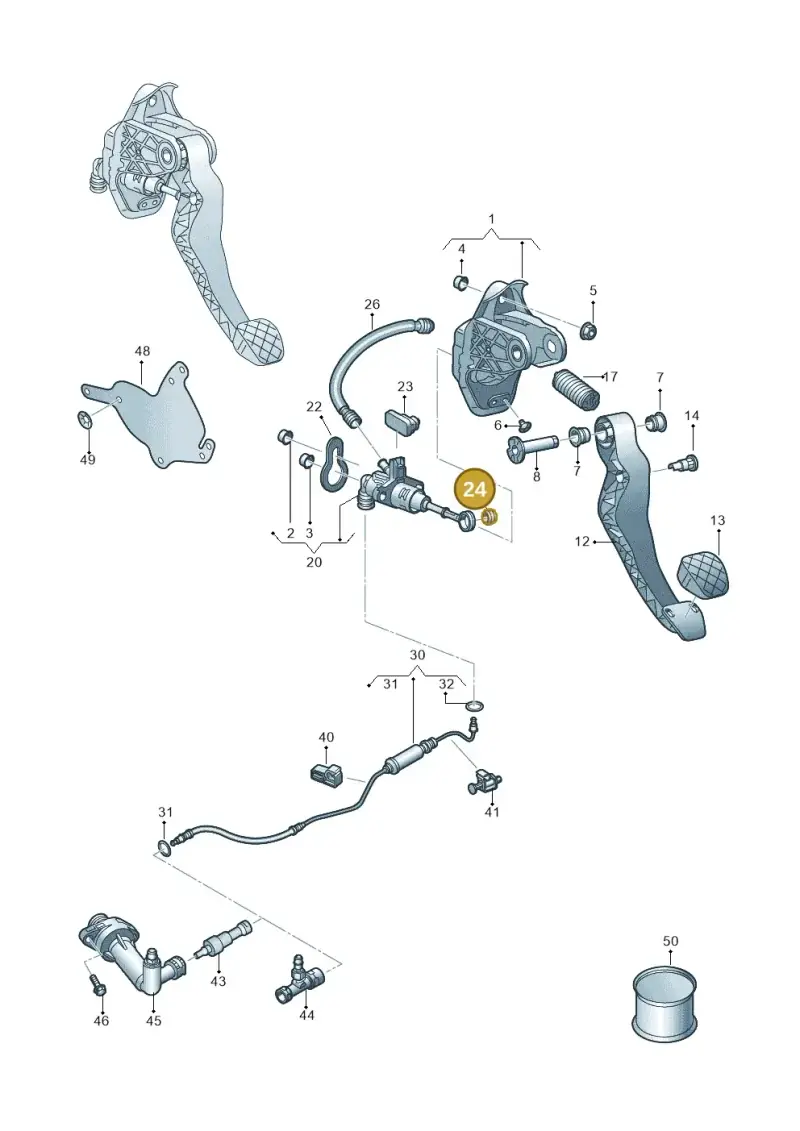 6R0721543 — Audi A1 sportback 1.0 (2018-) diagram 592721250, position 24