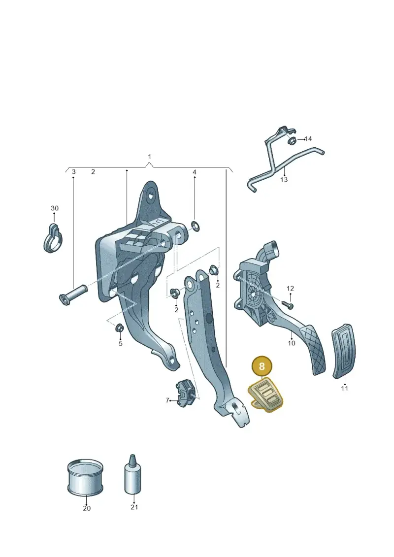 6R0723173A — Audi A1 Sportback (2014-2018) diagram 792721600, position 8