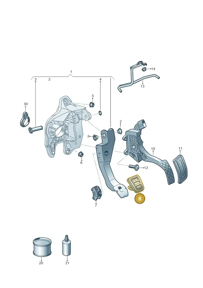 6R0723173A — Audi A1 Sportback (2014-2018) diagram 792721700, position 8
