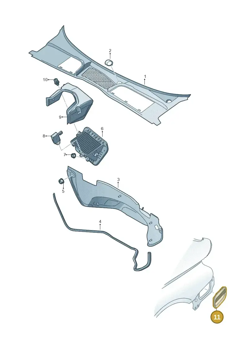 6R0819465A — Audi A5 Sportback (2016-2020) diagram 849819000, position 11