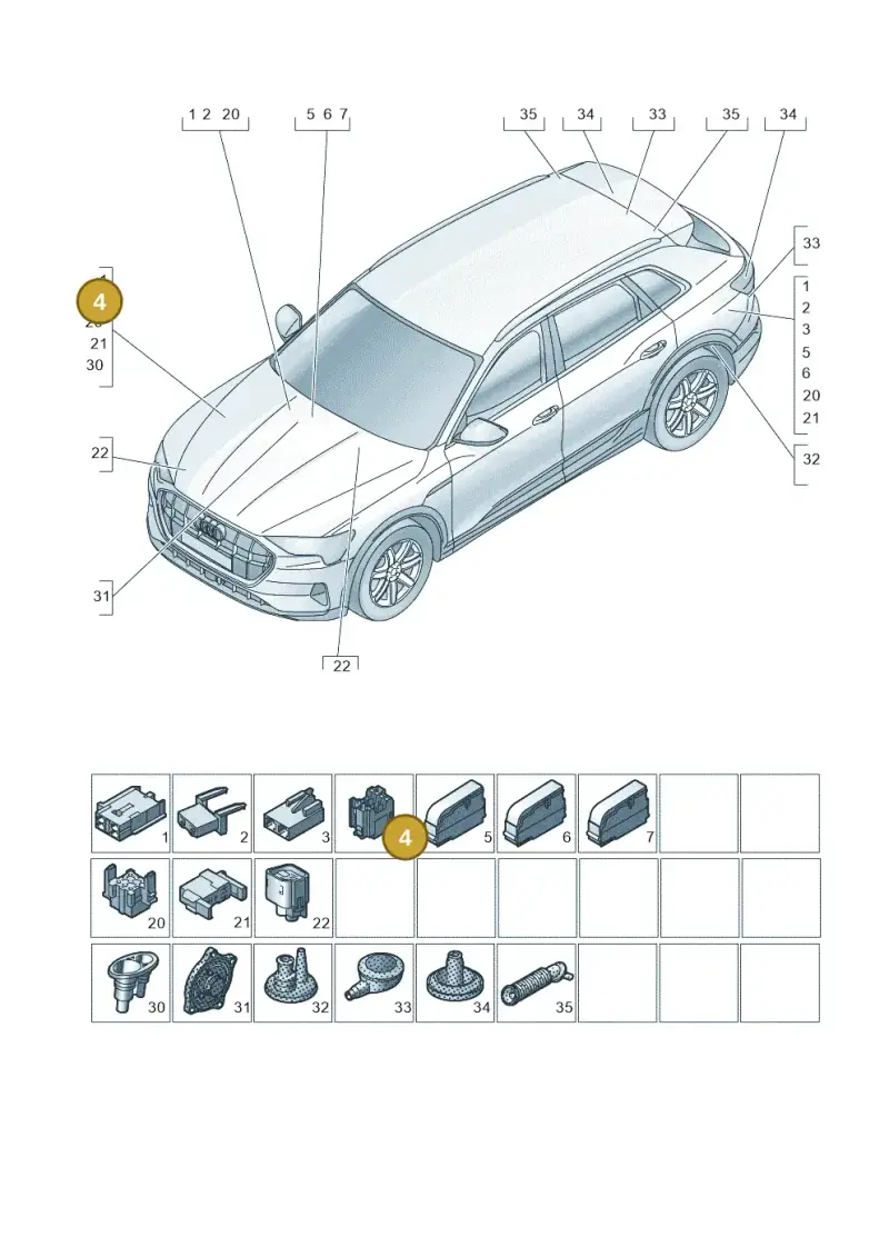 6R0937530A — Audi Q8 e-tron (2018-2020) diagram 586971810, position 4