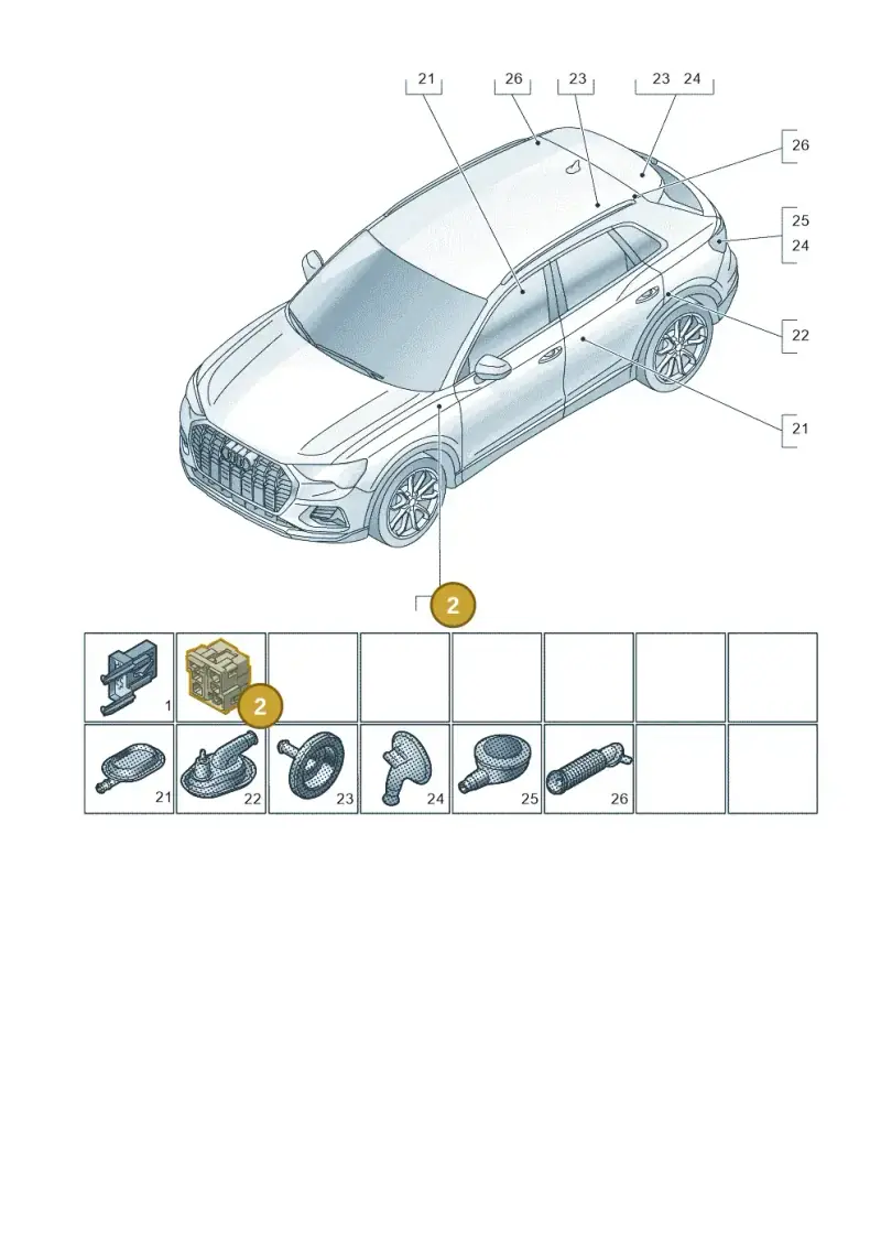 6R0937530A — Audi RSQ3 Sportback (2019-2024) diagram 597971810, position 2