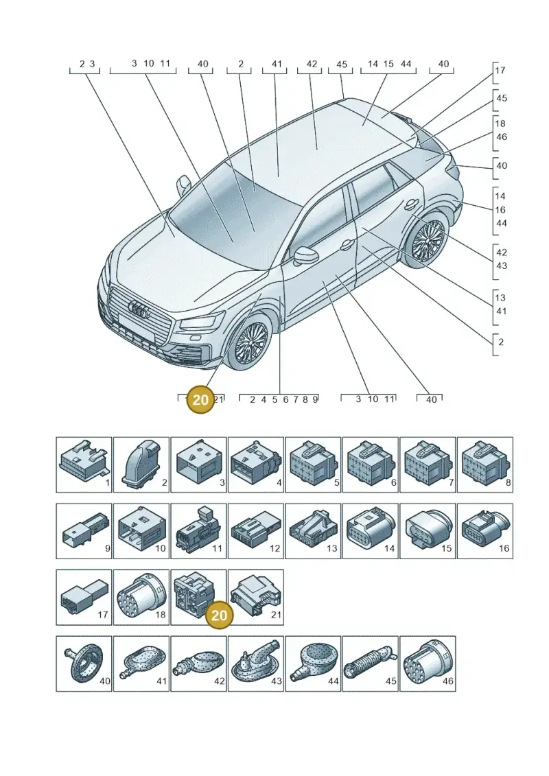 6R0937530A — Audi Q2 2.0 TDI (2016-2018) diagram 803971790, position 20