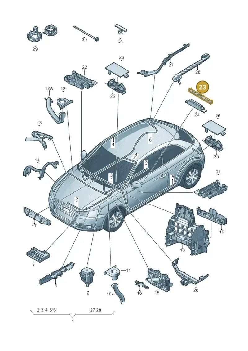 6R0971615 — Audi A1 Sportback (2010-2015) diagram 708971800, position 23
