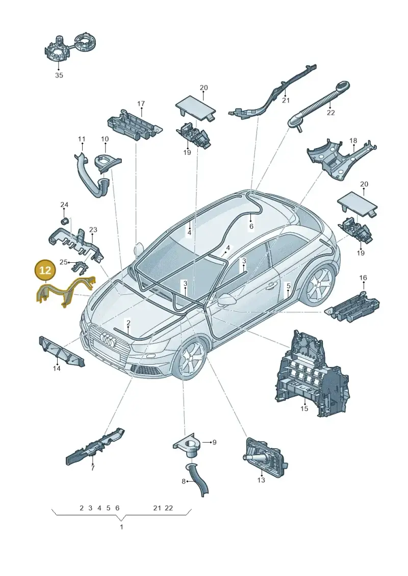 6R0971615L — Audi A1 Sportback (2014-2018) diagram 792971800, position 12