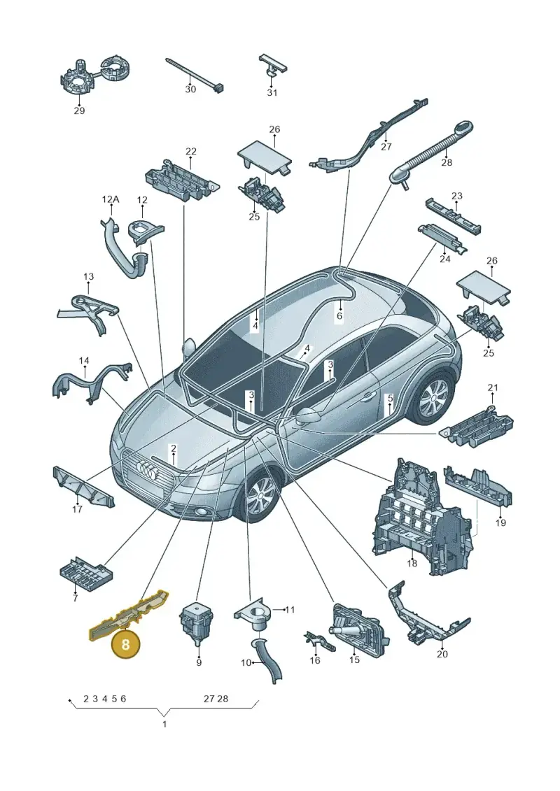 6R0971615Q — Audi A1 Sportback (2010-2015) diagram 708971800, position 8