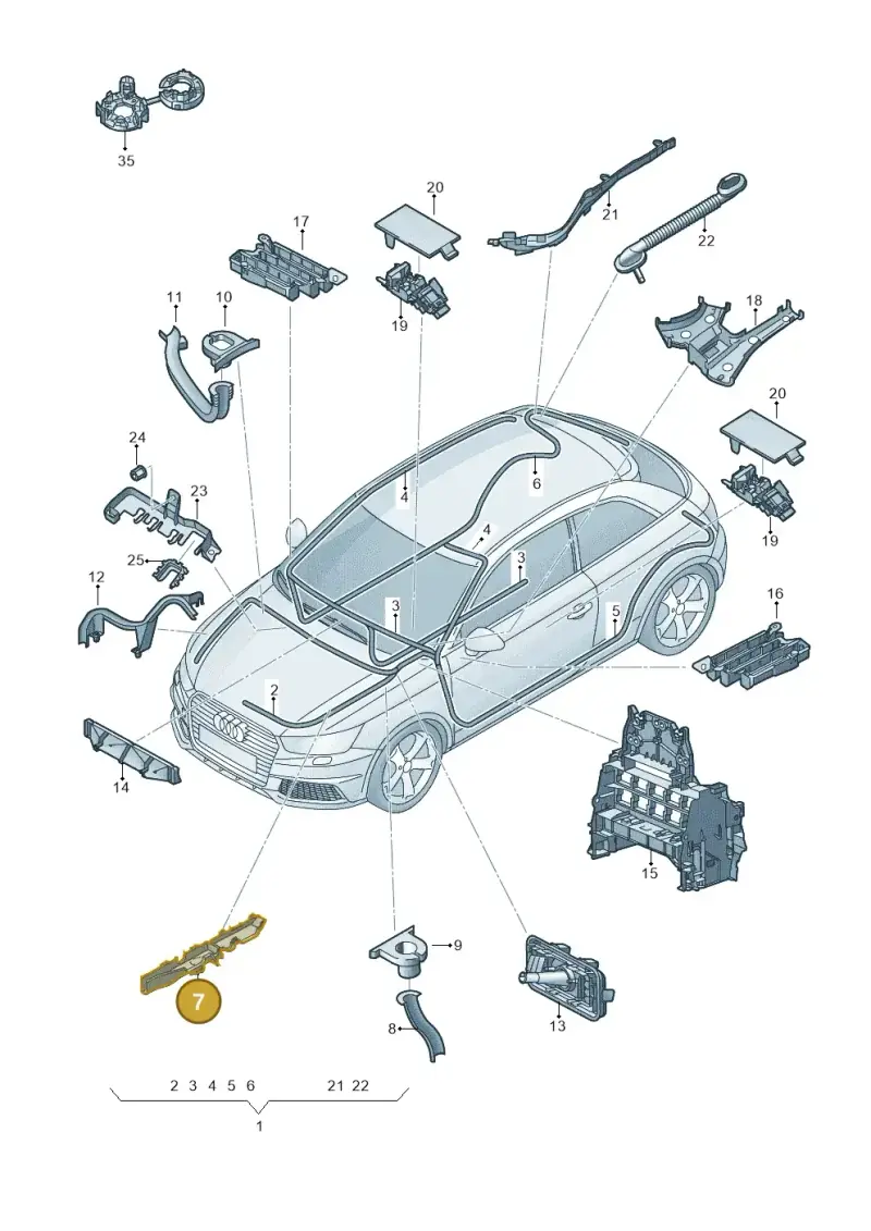 6R0971615Q — Audi A1 Sportback (2014-2018) diagram 792971800, position 7