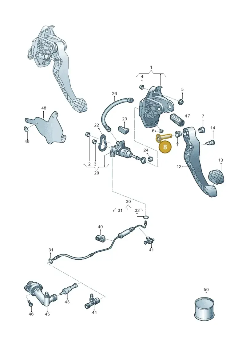 6R1721325B — Audi A1 sportback 1.0 (2018-) diagram 592721250, position 8