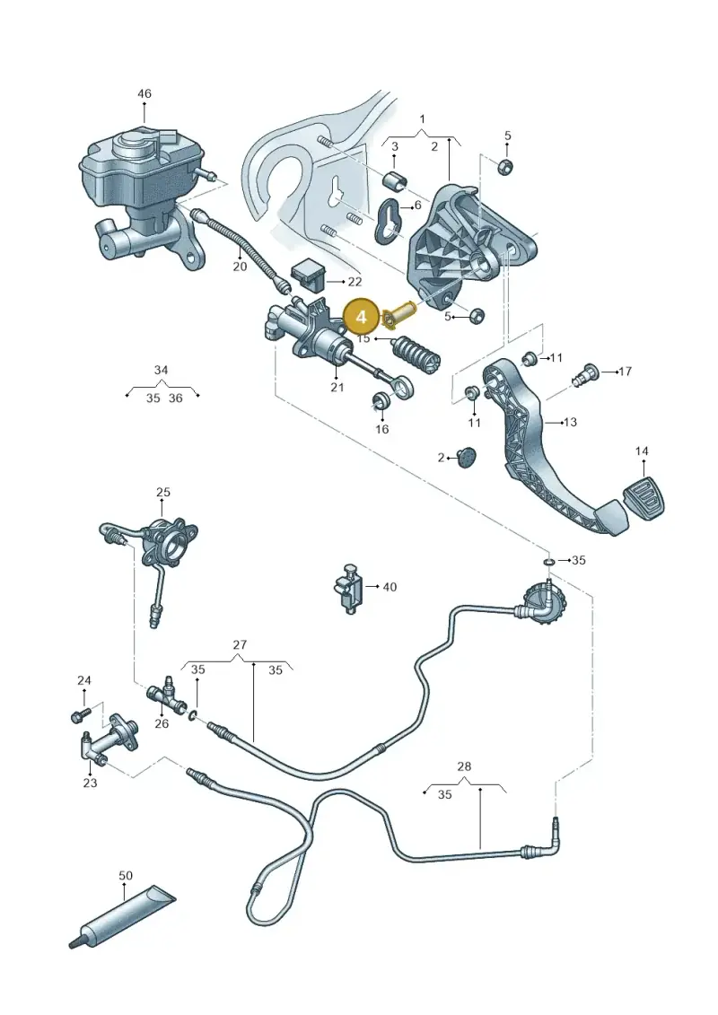6R1721325B — Audi A1 Sportback (2014-2018) diagram 792721250, position 4
