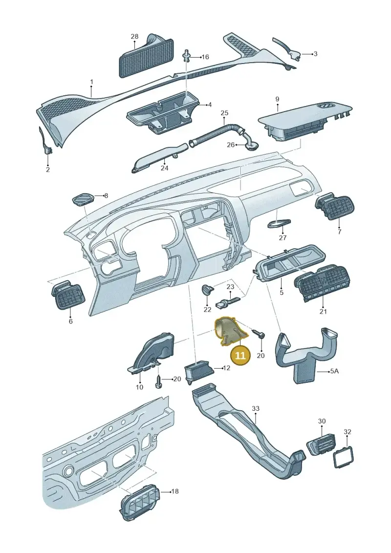6R1819152 — Volkswagen Polo (2014-2022) diagram 766819350, position 11
