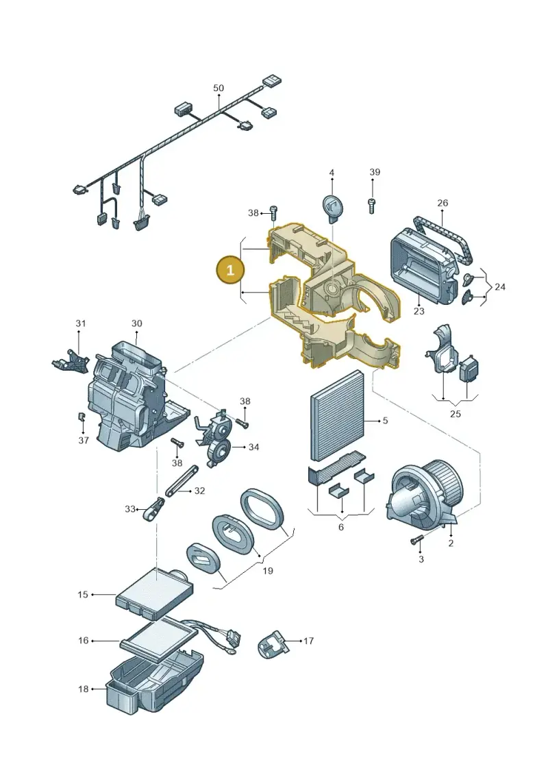 6R1820007A — Audi A1 Sportback (2014-2018) diagram 773819100, position 1