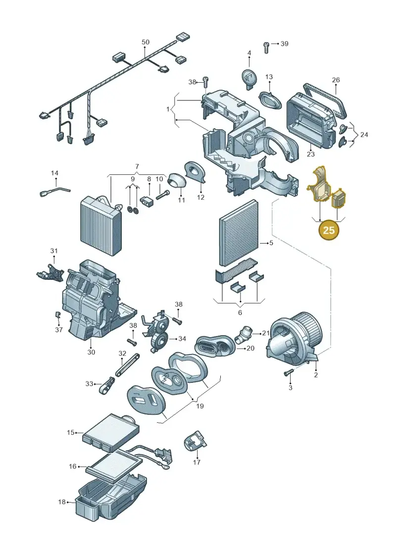 6R1907511A — Audi A1 Sportback (2014-2018) diagram 773820100, position 25