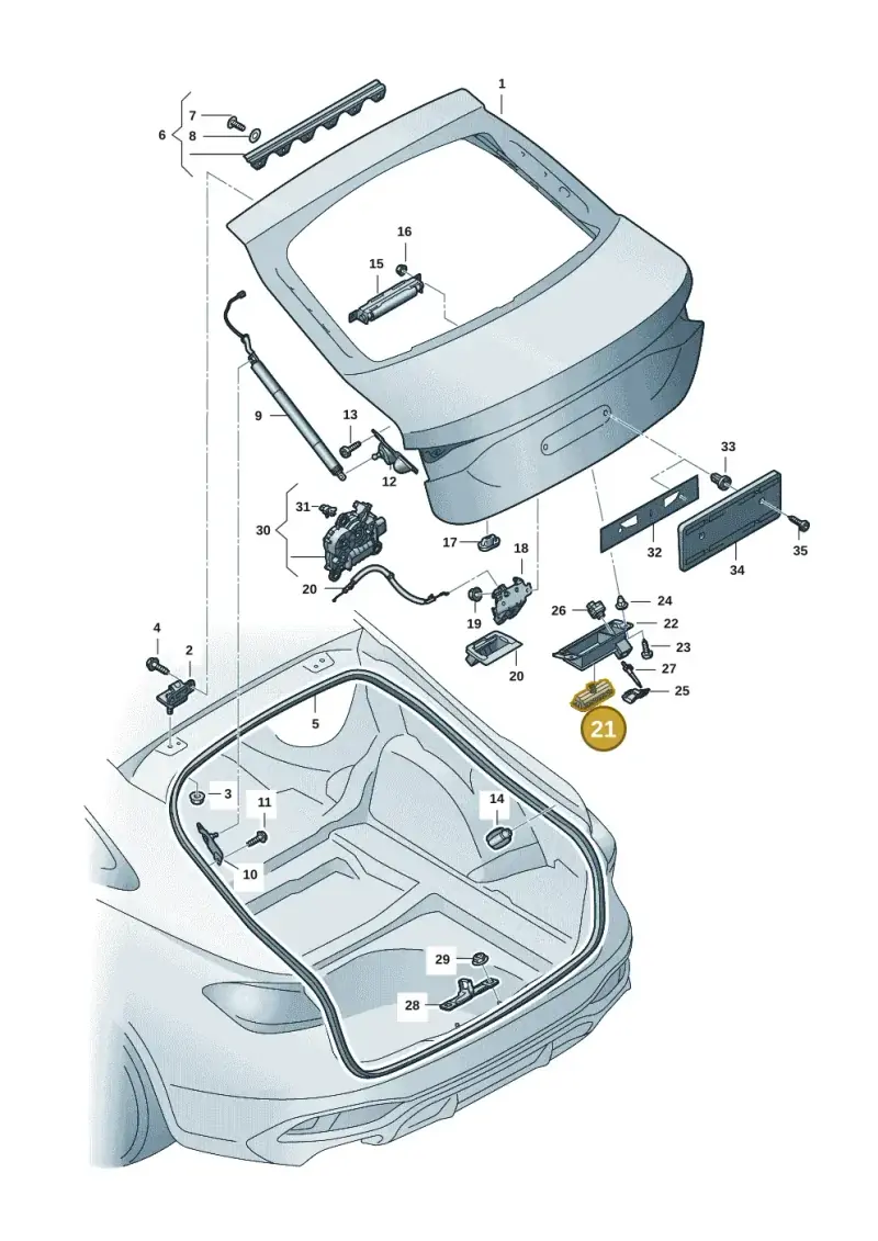 6V0827566 — Audi A5 Limo 2.0 (2024-) diagram 8wh827000, position 21